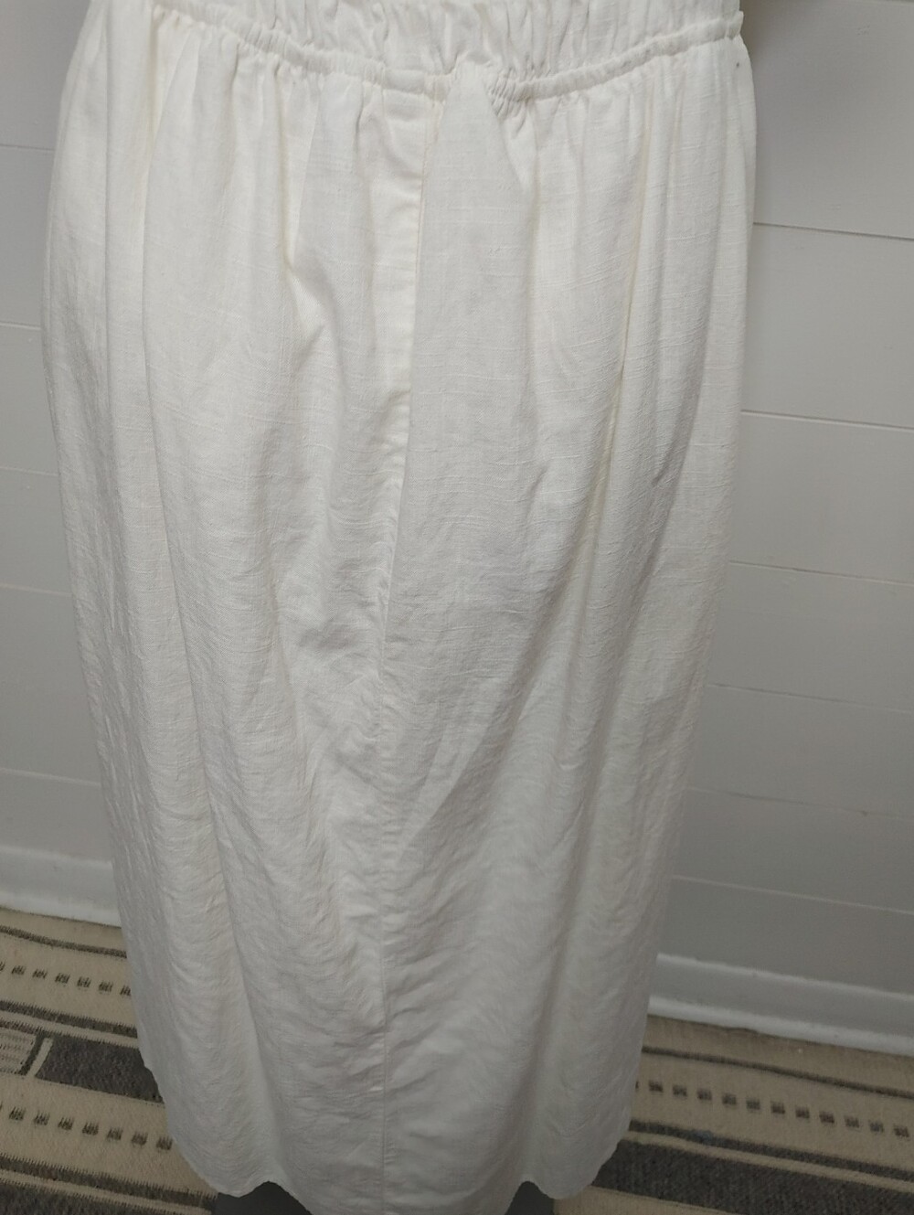 H&M Linen Blend Smocked Waist Dress Size XL - Picture 8 of 12